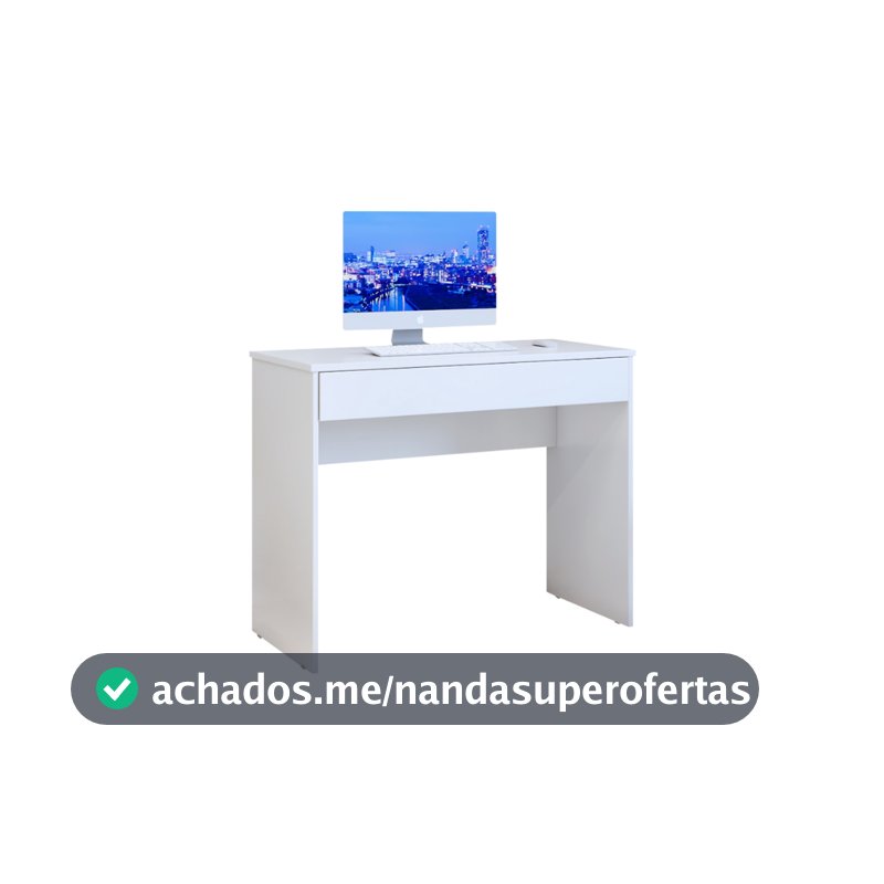 Mesa Home Office 90cm Gaveta e Prateleira | Escrivaninha para Estudo/Notebook | FULL