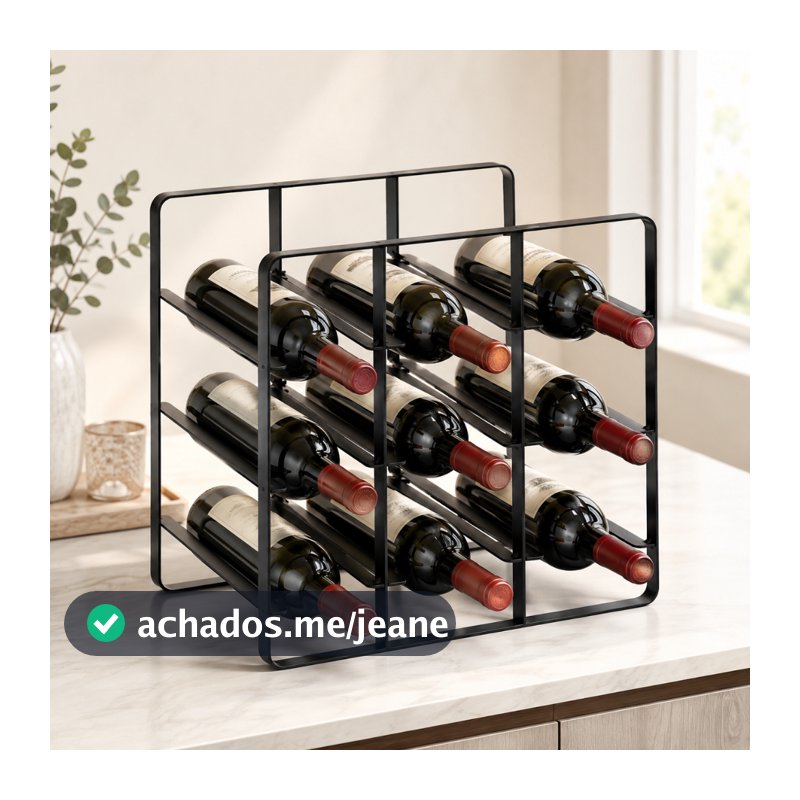 Adega Empilhável Organizador de Vinho Suporte Para 9 Garrafas De Vinho De Mesa Para Casa Decoração F