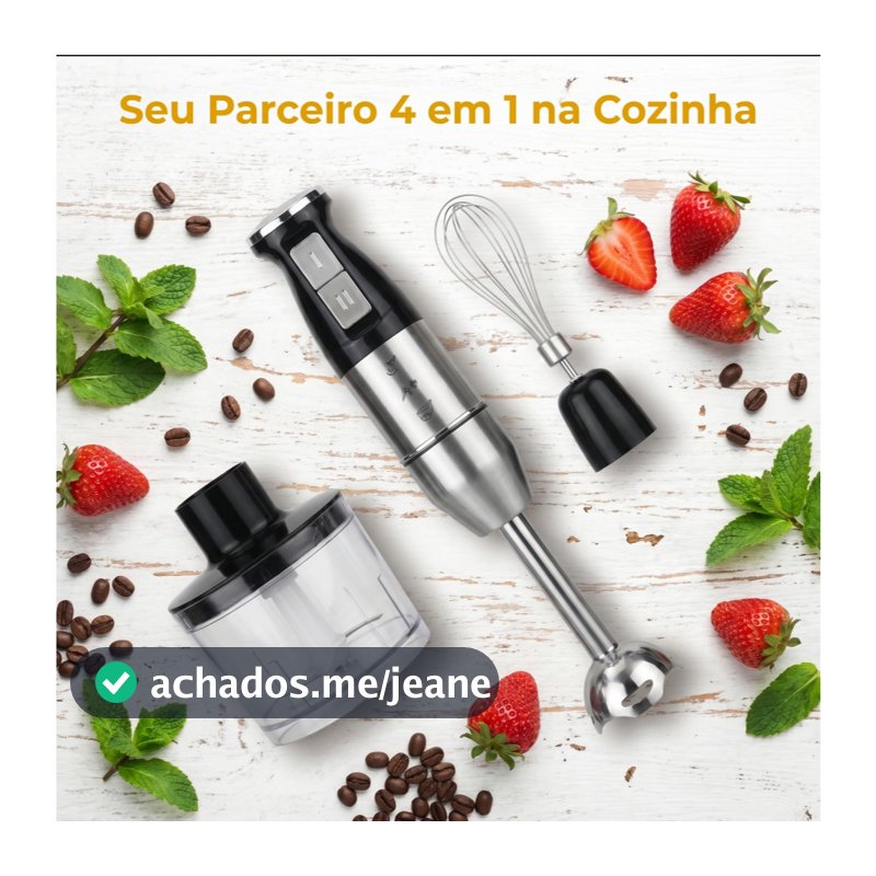 Mixer  4 em 1 Misturadora Triturador Fuet Processador Alimentos Multifuncional 2 Velocidade
