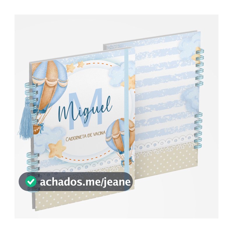 Caderneta de Saúde/Vacina - Menino - Capa Dura - Personalizada - Vários Temas