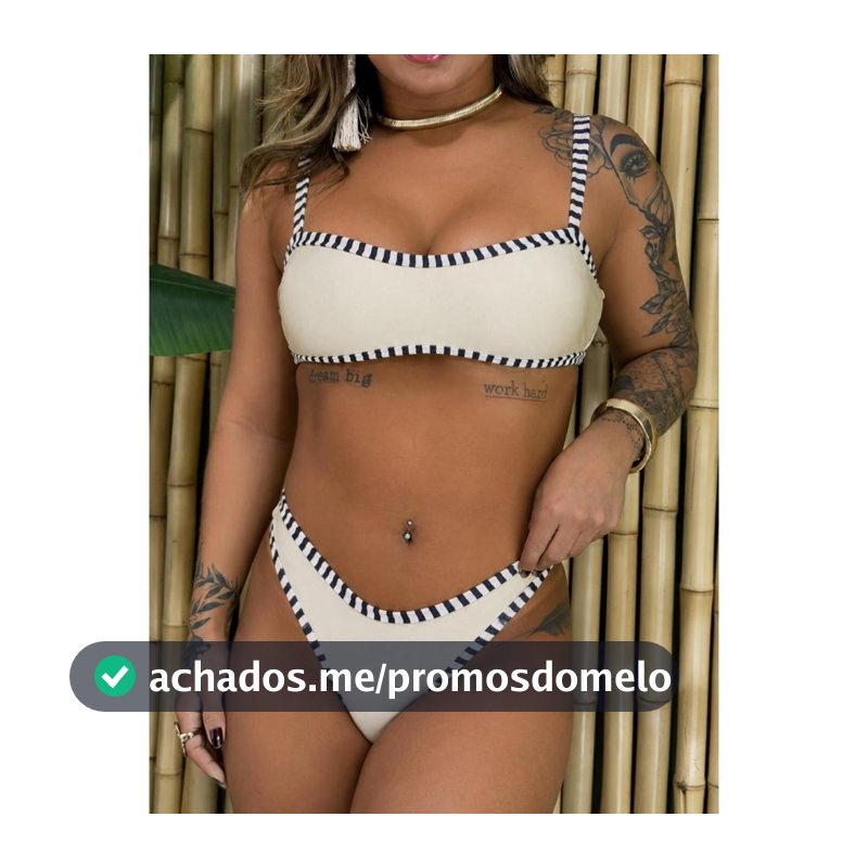 Biquíni Feminino listra alças com   regulagem calcinha semifio