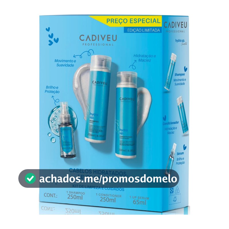 Cadiveu Hydra Up Kit de Limpeza Shampoo + Condicioandor e Óleo 65ml