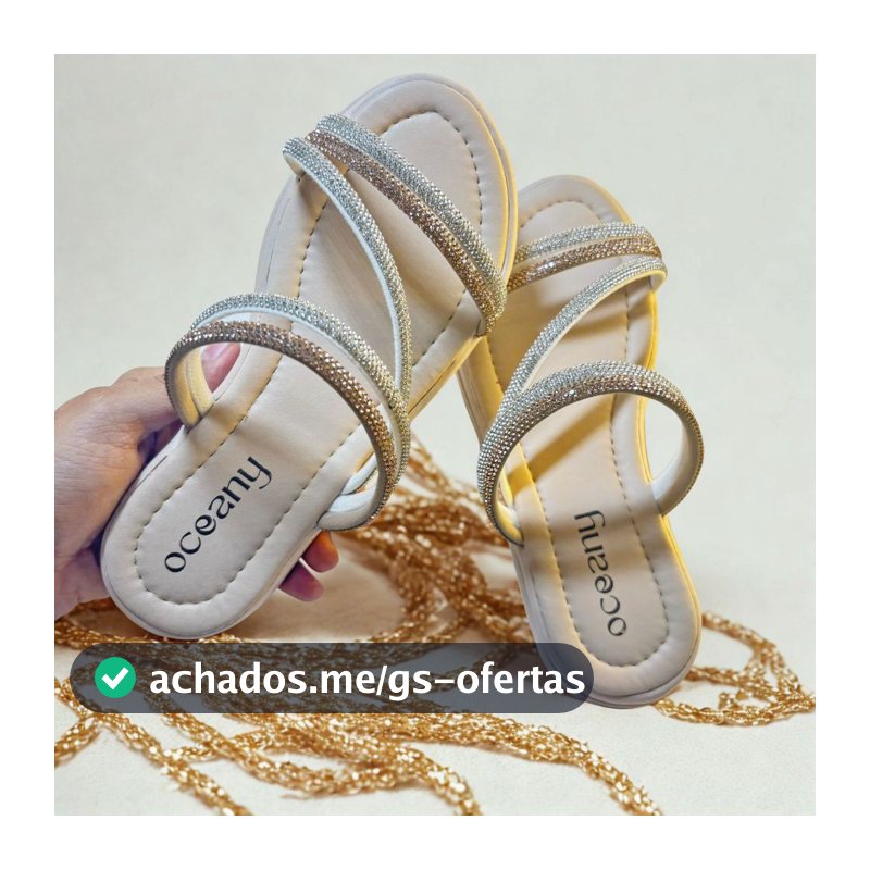 Sandalia rasteirinha  adulto a infantil  brilho strass confortavel