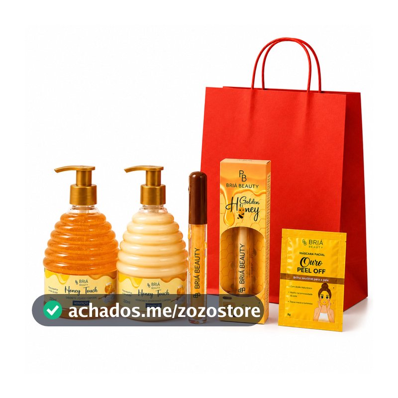 Kit Presente Feminino Sabonete E Hidratante Honey Touch Mel + Gloss Mel + Máscara Facial Briá Beauty