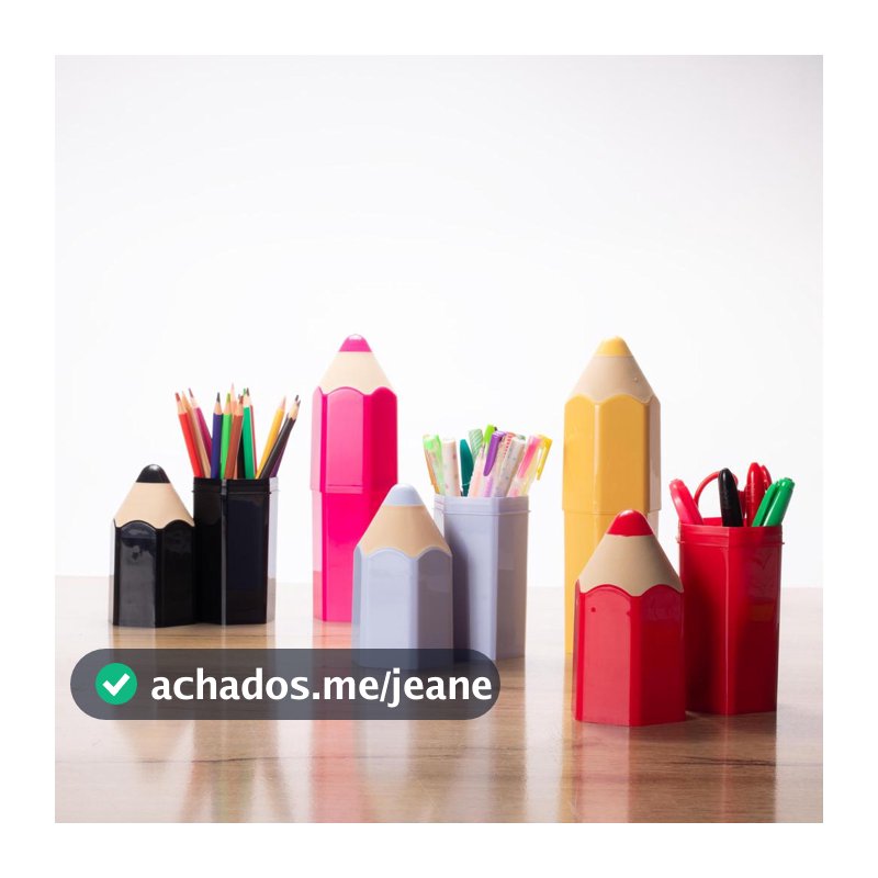 Kit 5 Organizadores Lápis 3D Coloridos Lembrancinha Aniversário Formatura ABC Presente Dia dos Professores Plasútil