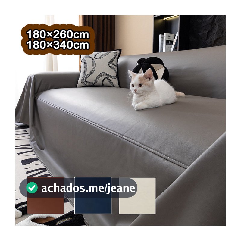 Capa De Sofá De Couro À Prova D'água E De Gatos, Almofada Universal Antiderrapante Para Sofá 180260cm/180340cm