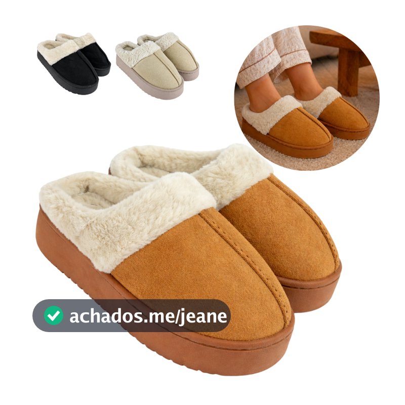 Pantufa Térmica Feminina Pelúcia Antiderrapante Confortável Luxo
