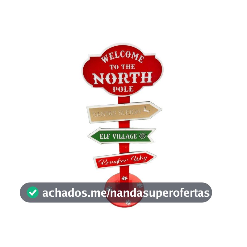 PLACA NATALINA DECORATIVA - POLO NORTE / PARE PAPAI NOEL