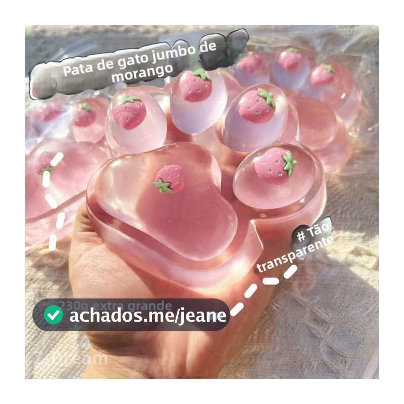 Brinquedo Anti-Stress Squishy morango gato garra grande Mac gato garra Recuperação Lenta