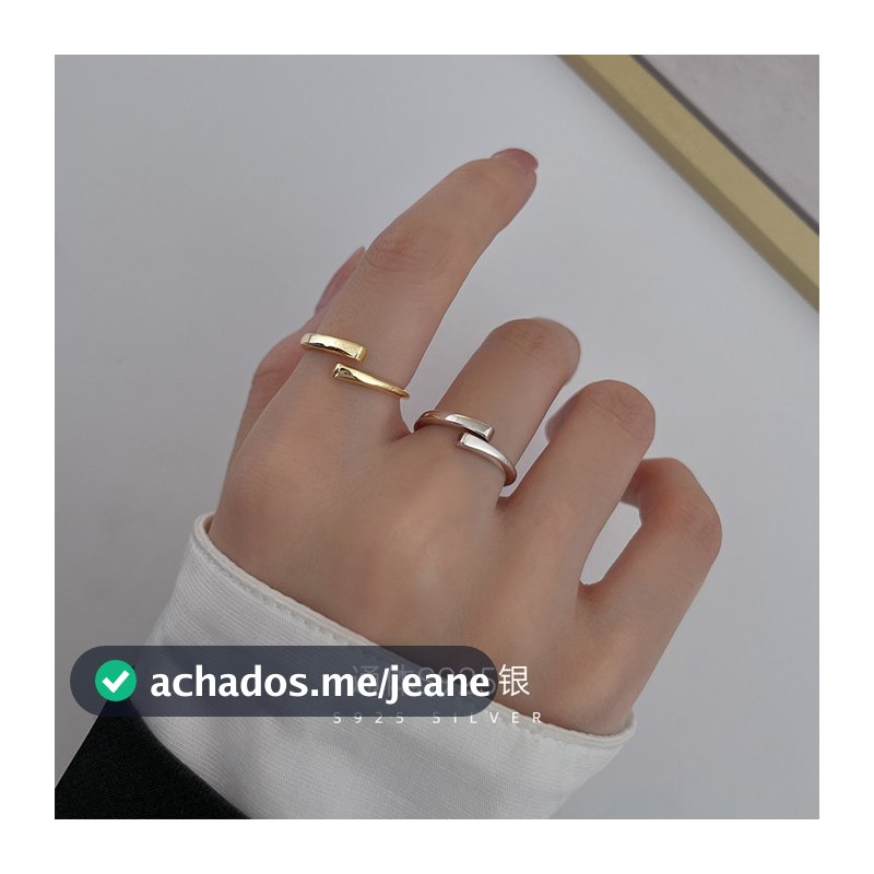 Jinmeiao S925 prata criativo anel feminino nicho Design anel aberto simples All-Match anel de dedo indicador 2026 novo e
