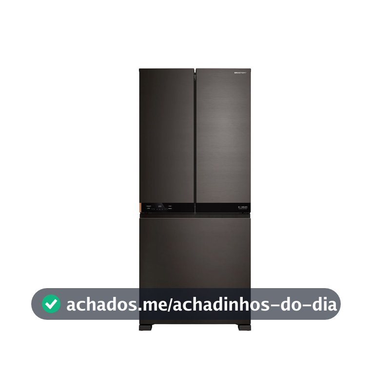 Geladeira Inteligente B= Smart 3 Portas French Door Frost Free 630L cor Black Inox Brastemp - BRO88AE