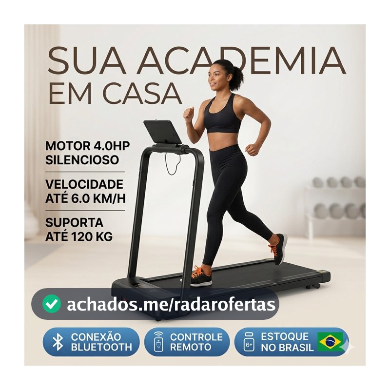 Esteira Eletrica Residencial Dobravel Caminhada Corrida 4.0HP Silenciosa 120kg Academia Em Casa Fitness Emagrecedor