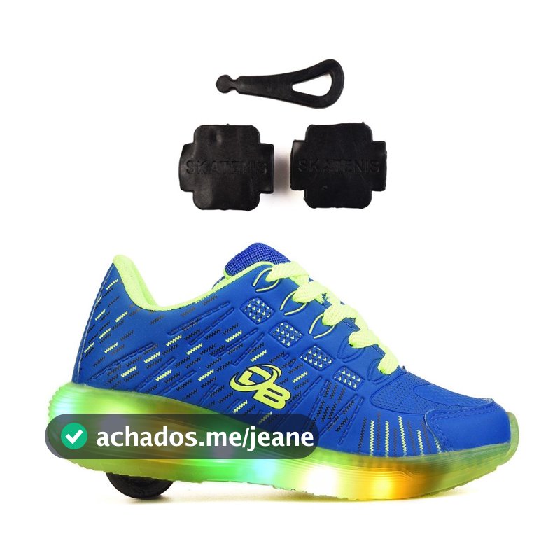Tenis Rodinha Com Led Infantil Masculino Feminino Escolar Dino Baby 24ao36