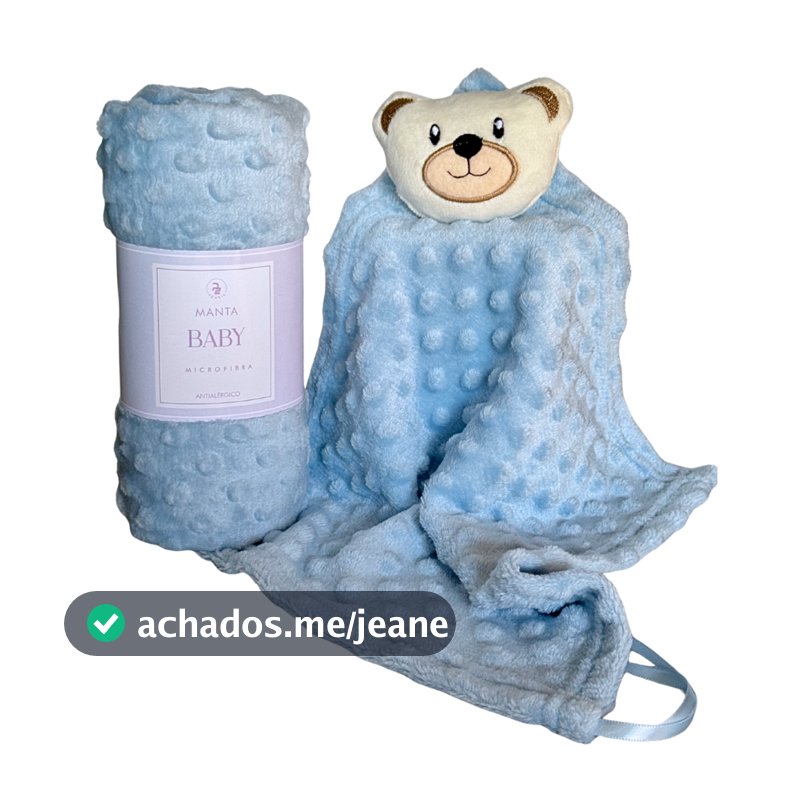 Kit Manta + Naninha Bebê Fleece Pipoquinha | Super Macio e Quentinho | Menino Menina