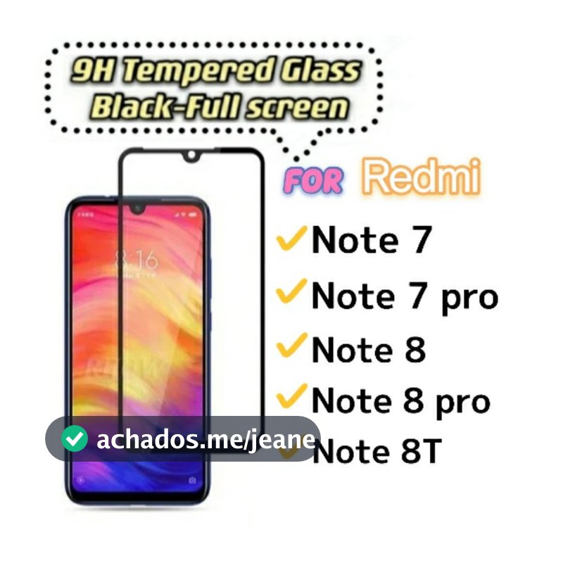 Película De Vidro Temperado 3D/9D Tela Para Xiaomi Mi Redmi Note 7 7Pro Note 8 Pro 8Pro Not 8T 8A