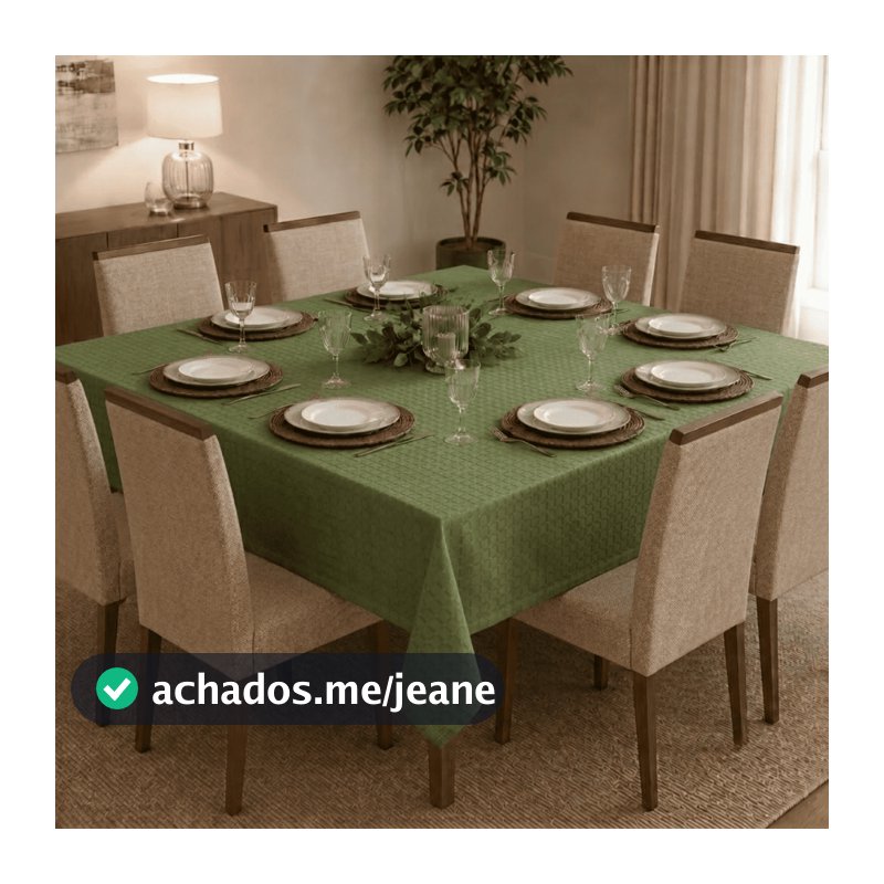 Toalha de Mesa Quadrada 8 Lugares Lisa Texturatta 2,10x2,10m Toalha de Mesa Festa Elegante Cozzilar
