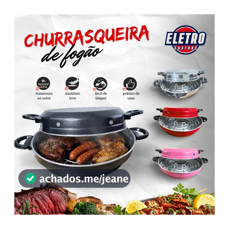 Churrasqueira de Fogão Grill Alumínio cozinha cores