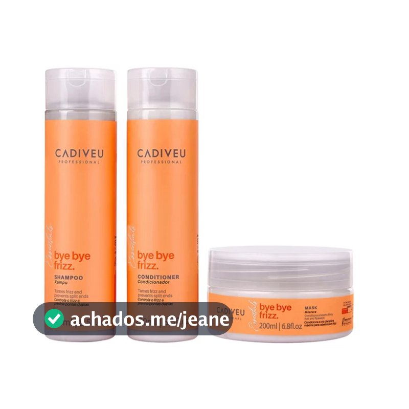 Cadiveu KIT Bye Bye Frizz Shampoo e Condicionador 250ml + Máscara 200ml