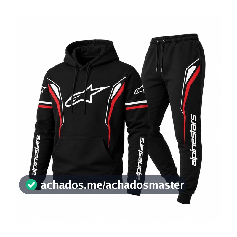Lançamento Exclusivo Conjunto Moletom Masculino Estampado Motoqueiro Estiloso Moderno Casaco Unissex Grosso Flanelado