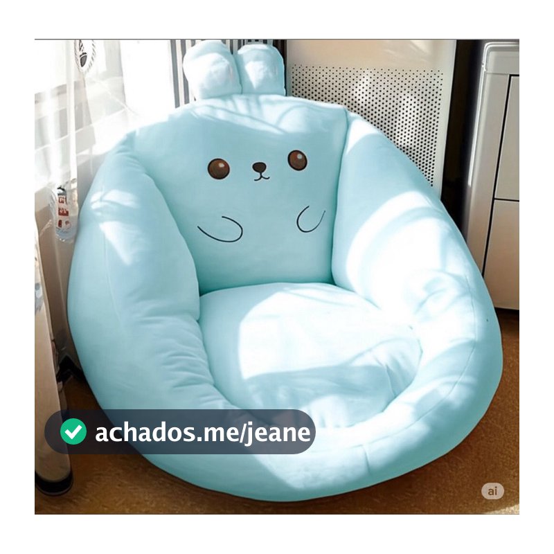 Shopee:  ⸻  ✨ Poltrona Puff Infantil e Adulto - Modelo Coelhinho/Gatinho ✨  Deixe seu ambiente ainda mais confortável