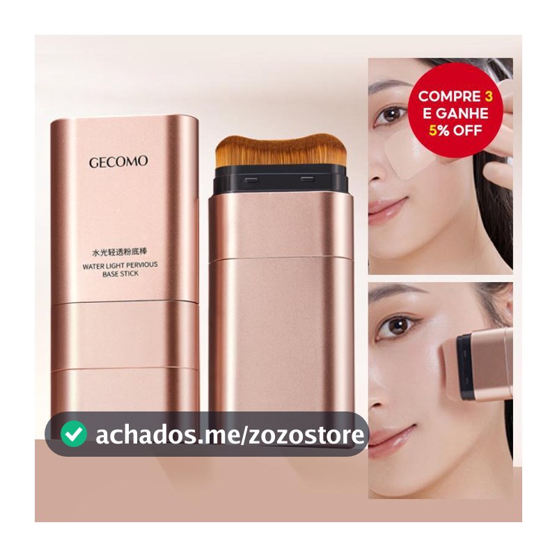 Gecomo Base em Bastão Skin Illusion - Hidratante, Leve e de Longa Duração | Base e Corretivo Sem Emenda para um