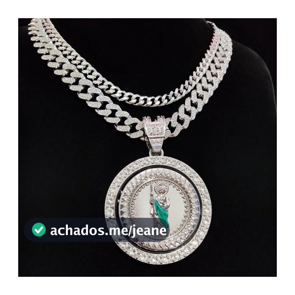 Novo Giro Criativo St. Jude Idol Corrente Cravejad Completo Diamante Moda Corrente Cubana Ice Presentes Festa de Natal