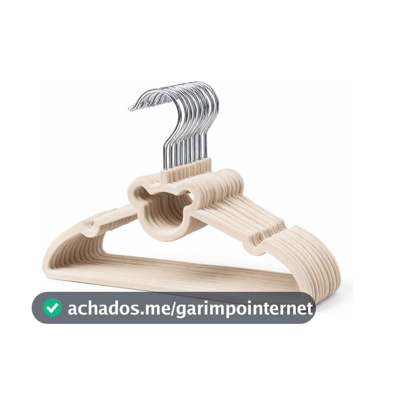 50 Cabides Veludo Roupa Infantil Bege Urso