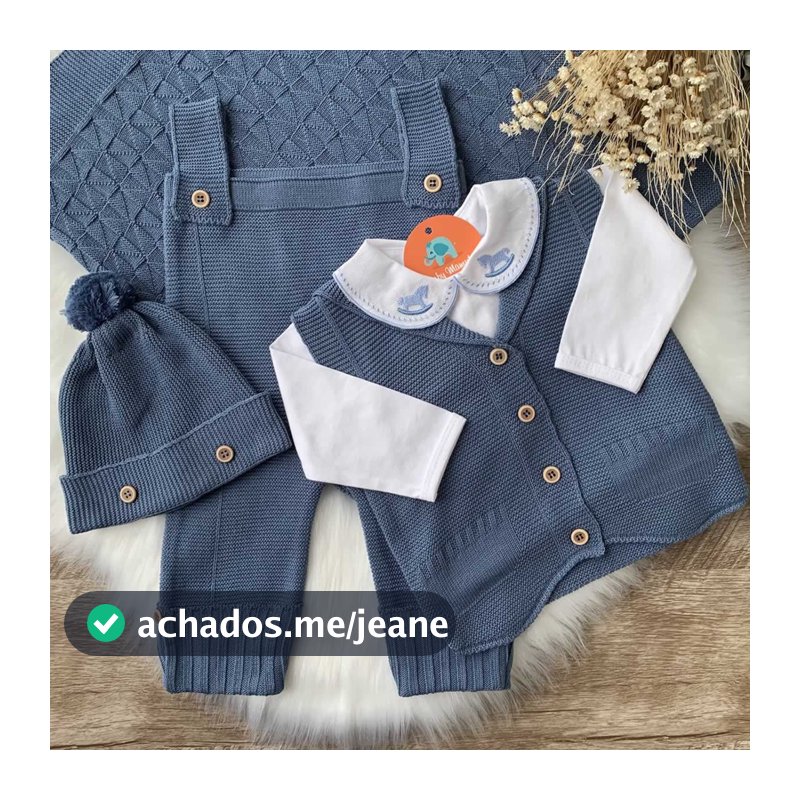 Saída De Maternidade Tricô Menino - 4 Peças  Saída De Maternidade