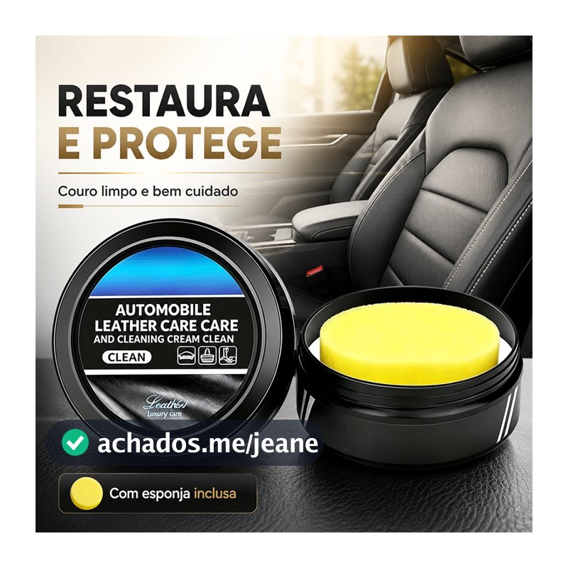 Cera Hidratante para Couro Automotivo Limpa, Amacia e Protege bancos para restauração de couro veicular
