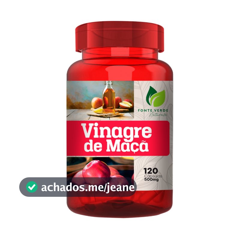 Vinagre de Maçã em Cápsulas 100% Natural 120 Cáps - Fonte Verde