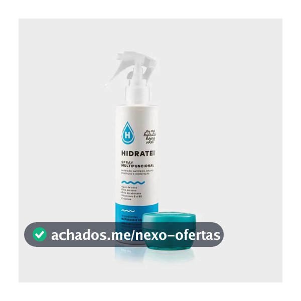Kit Hidrata e Brilha Hidratei: Spray Multifuncional 250ml + SHRP Proteína Vegana 65g Antifrizz