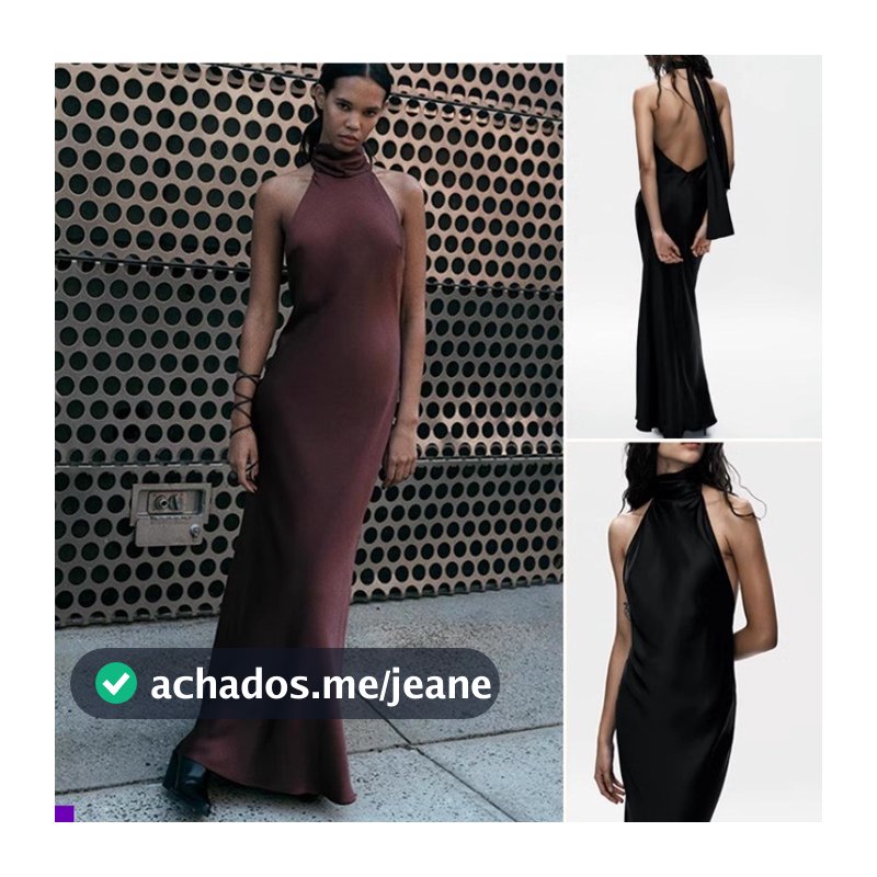 2024 outono inverno novo estilo Halter pescoço vestido de cetim Halter Bowknot decoração elegante3152287 8739331