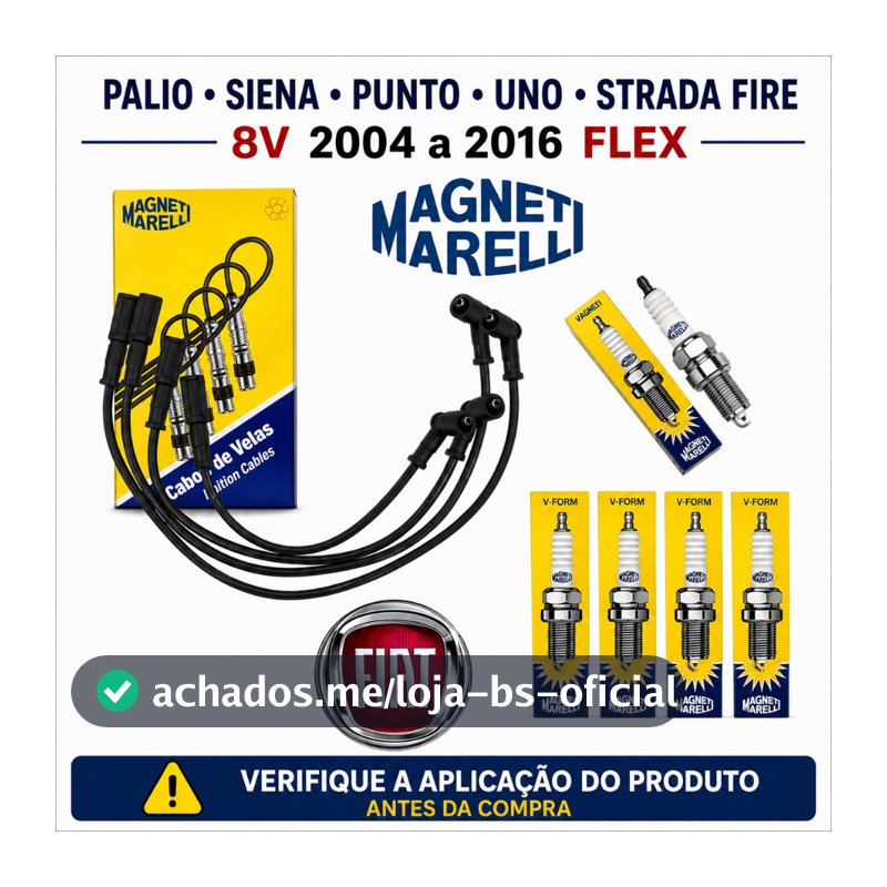 Cabos+Velas Palio Siena Punto Uno Strada Fire 8v 2004 a 2016