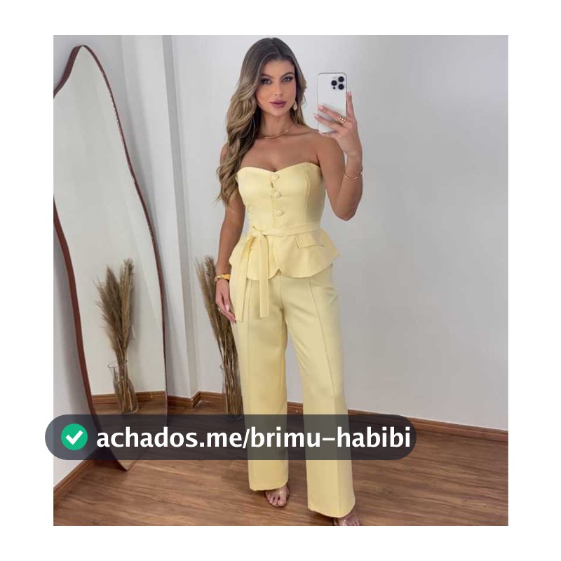 CONJUNTO FEMININO COM TOMARA QUE  CAIA NA ALFAIATARIA