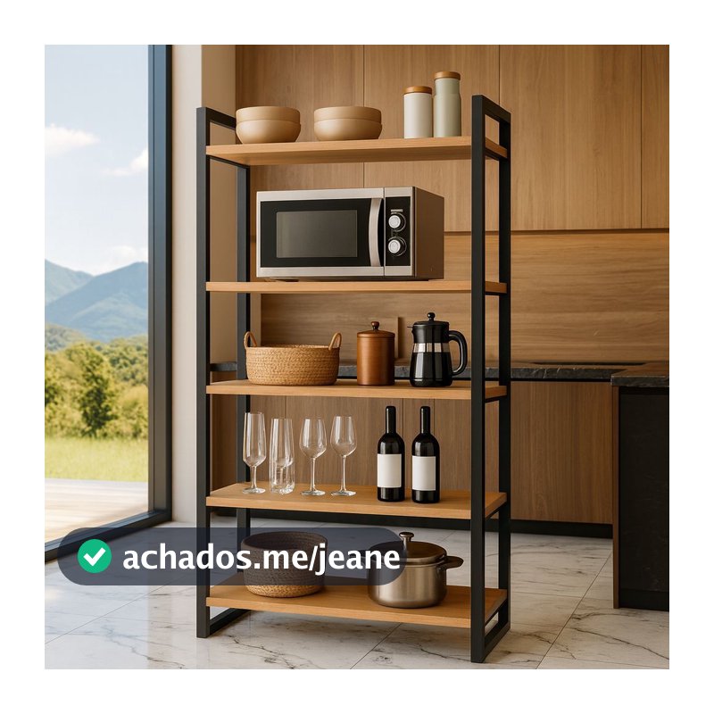 QUEIMA DE ESTOQUE - Aparador Industrial Multiuso com 5 Prateleiras para Cozinha - em Metalon