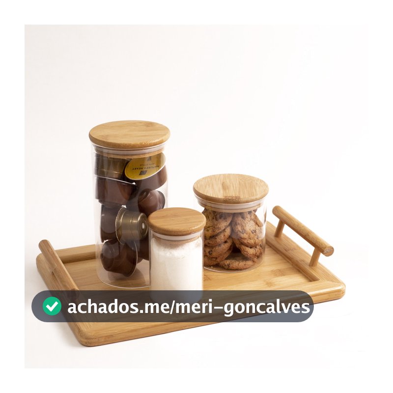 Kit Café 4pçs Bandeja E Potes Mantimento Red 250/500/1100ml Oikos