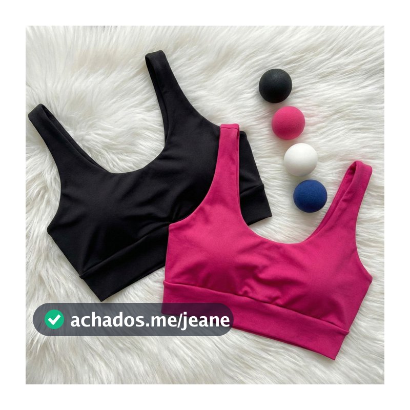Kit 2 Tops Cropped Fitness Sem Bojo Cós Largo Treino Casual Academia Preto Branco Azul Rosa