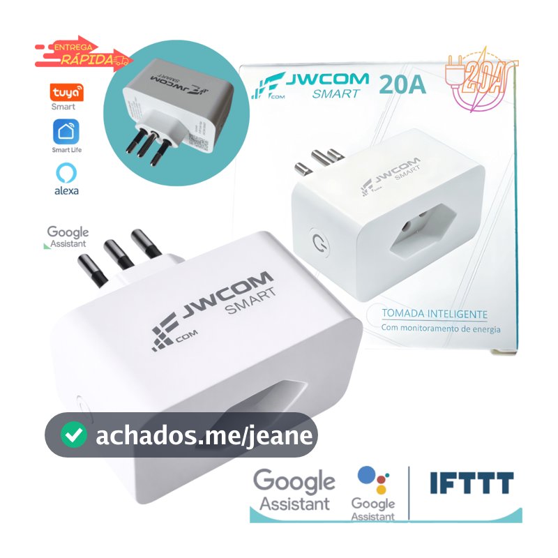 Tomada Inteligente WiFi 20A 4400W Medição Energia kWh Alexa Google Smart Plug Bivolt
