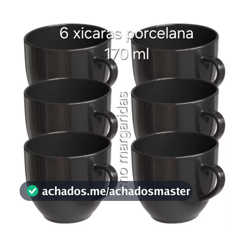 Jogo Xicara Conjunto Caneca Porcelana Preta Lisa kit Cha Cafe Leite 170 ml Chicara Hotel Casa Cozinha Preto Preta.