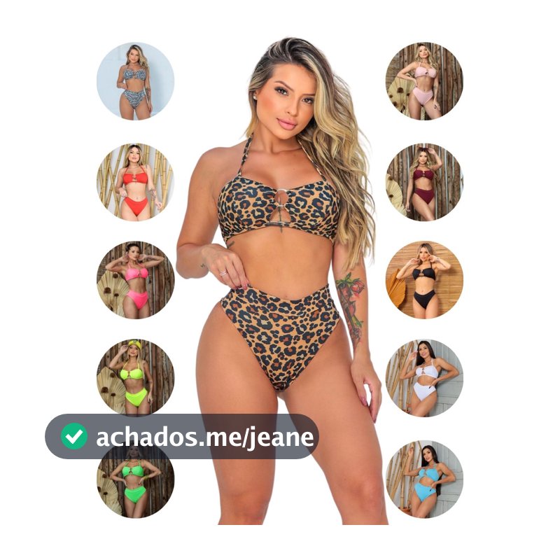 Biquini Feminino Animal Print Biquíni Hot Pants Suplex De Amarrar Biquine Cintura Alta Bikini Praia