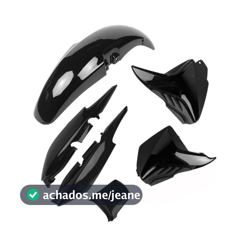 Kit Carenagem plástico Fan 125 2009 a 2013 Tampa Lateral + Para-lama Dianteiro + Rabeta