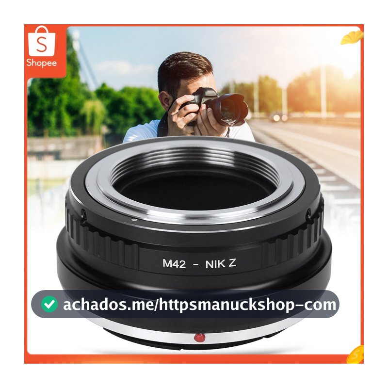 Anel adaptador de montagem de lente em liga de alumínio Fikaz M42-NIK Z para câmera M42 para Nikon Foco manual e