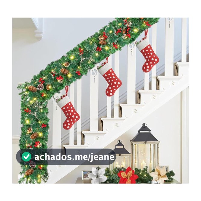 Festão Aramado Galhos Verde Cru Enfeite de Natal Rattan Decoração Natalina Ambientes Diversos 180cm