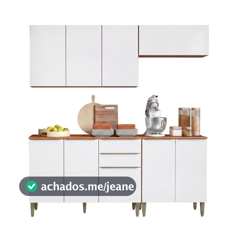Armário de Cozinha Completa 9 Portas 2 Gavetas 100% MDF Clara