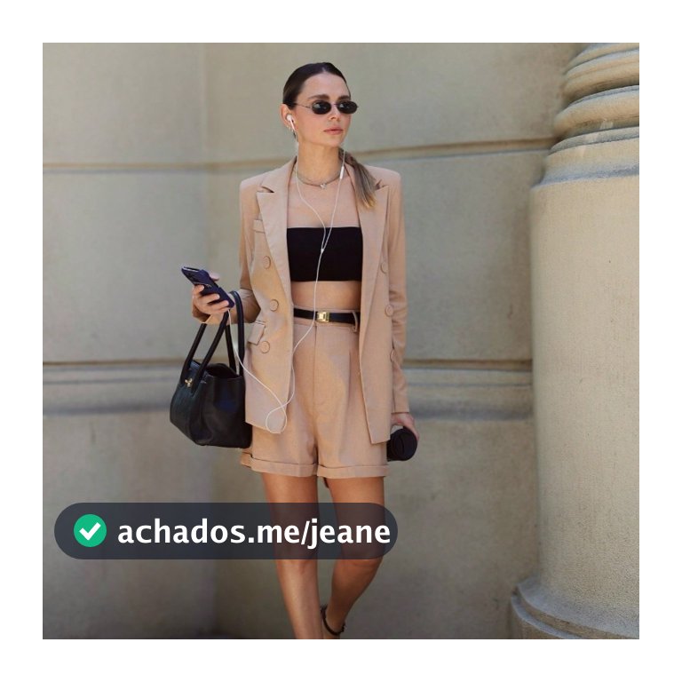 Conjunto Alfaiataria de Linho com Blazer e Shorts