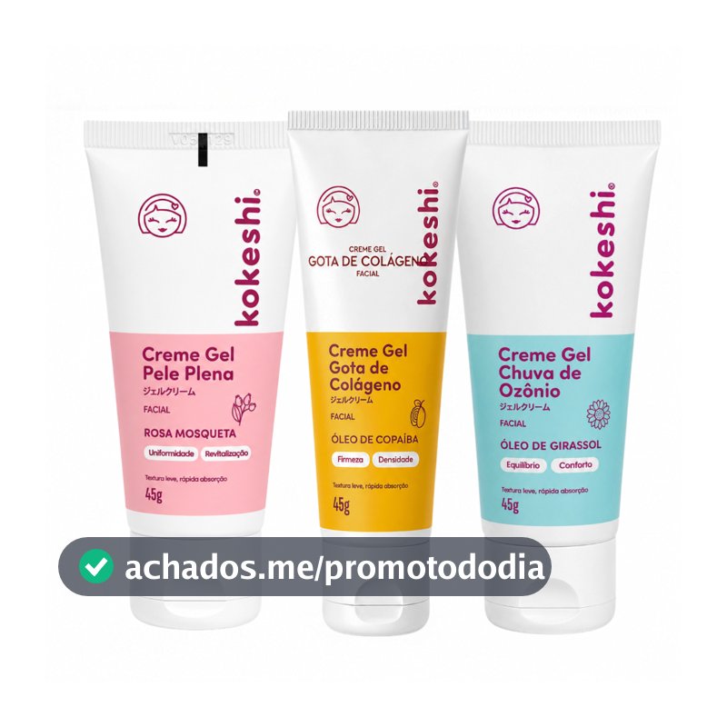 Kit Linha Ozônio Kokeshi com 3 unidades Cremes Faciais Óleo de Girassol