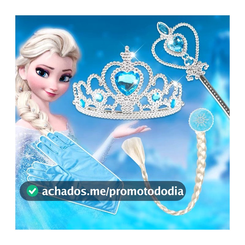 Frozen - Elsa + Anna   (Acessorios Coroa, Trança, Varinha, Luva )Festa tiara princesa Fantasia