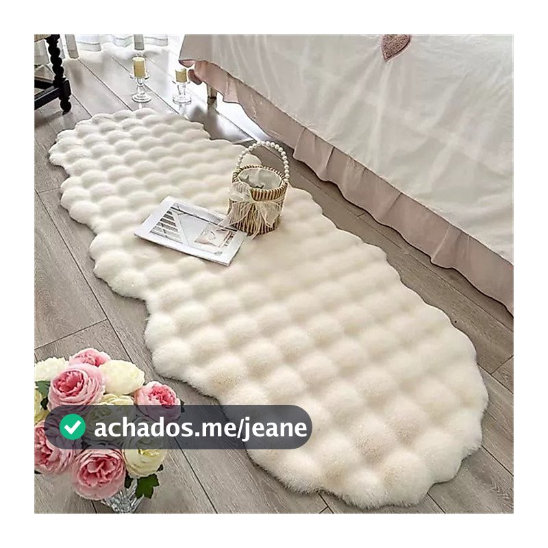 Oval Tapete De Pelúcia Imitação De Pele De Coelho Quarto Sofá Cadeira Almofada Sala Estar Decoração Casa