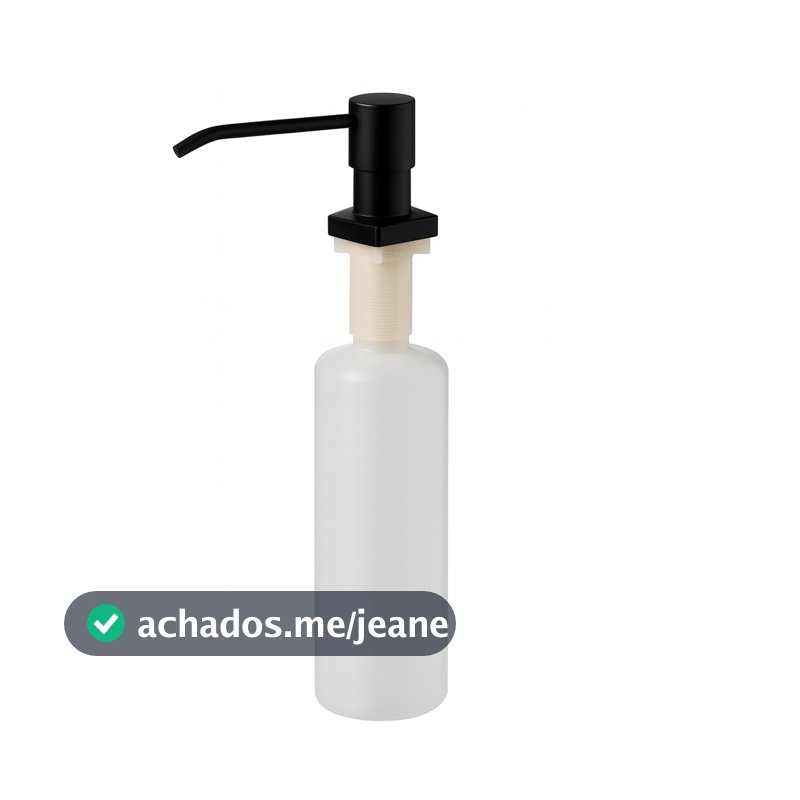 Dispenser Detergente Inox Porta Sabonete Liquido Embutir Pia Preto 330ml