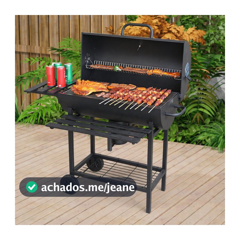 YESOP Churrasqueira a Carvão Grande e Portátil Grelha Inox Ideal para Espetinhos Terraço e Jardim